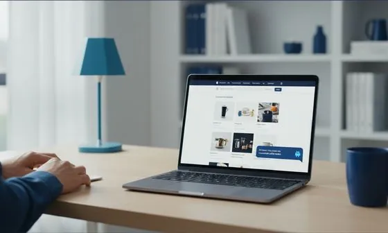 Laptop cu o fereastră de chat deschisă pe un site